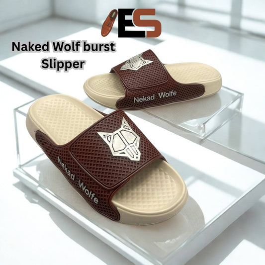 Naked Wolf Burst Slippers for Men – Comfortable High Material Footwear in Pakistan