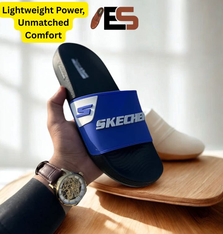 Skechers Hyper Burst Blue Slippers – Comfortable and Durable Footwear for Ultimate Relaxation